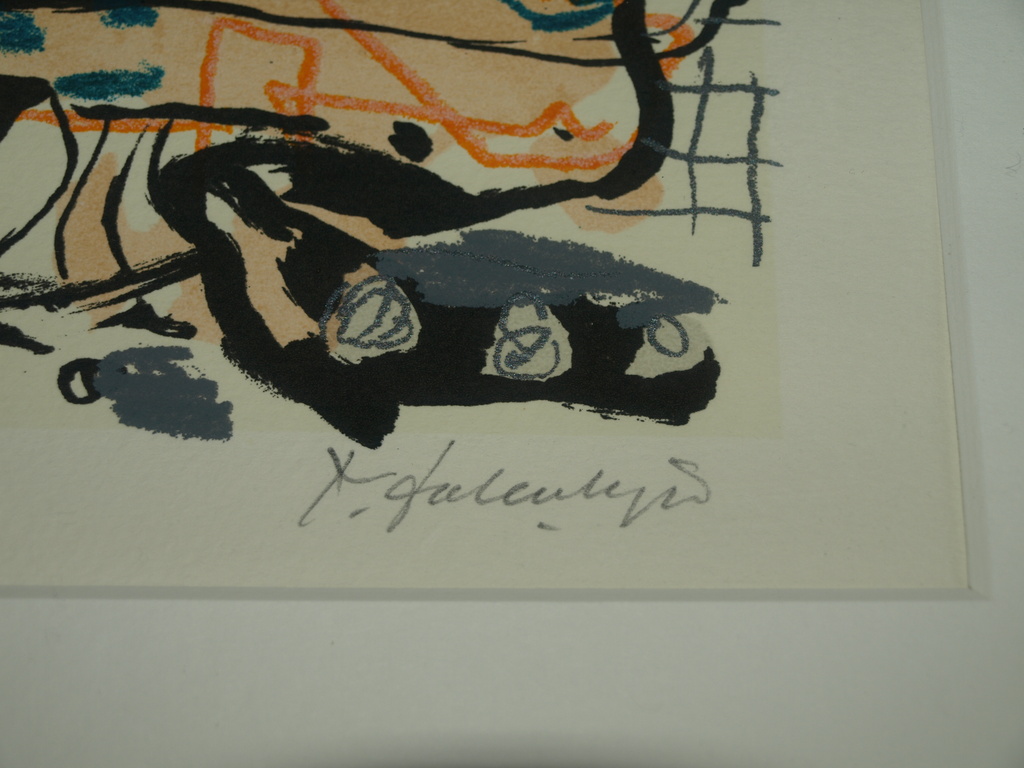 Kees Salentijn : Zeefdruk – Cobra-stijl – Gesigneerd en ingelijst – ca 1995 kopen? Bied vanaf 1!