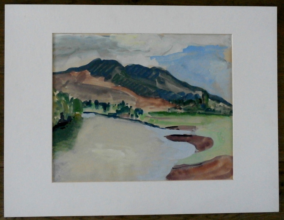 Jaap Hillenius - grote gouache- landschap kopen? Bied vanaf 199!