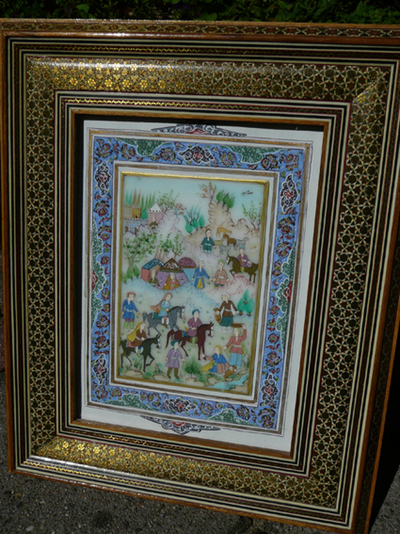 'Dorpsleven aan Beek' -onbekende kunstenaar / Arabic art- verkocht voor € 75!