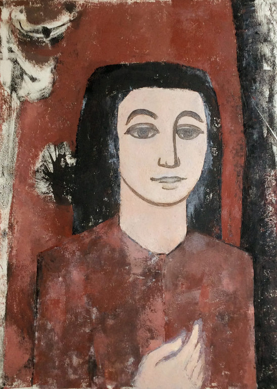 Irene Joffroy - Portret Jonge Vrouw - olieverf op papier kopen? Bied vanaf 145!