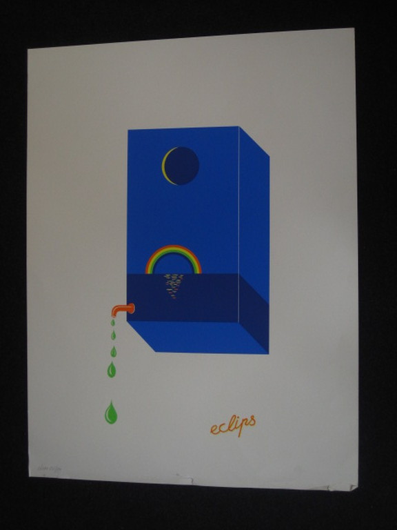 Origineel PopArt Etienne Elias (1936-2007) Litho "Eclipse" gesigneerd  kopen? Bied vanaf 1!
