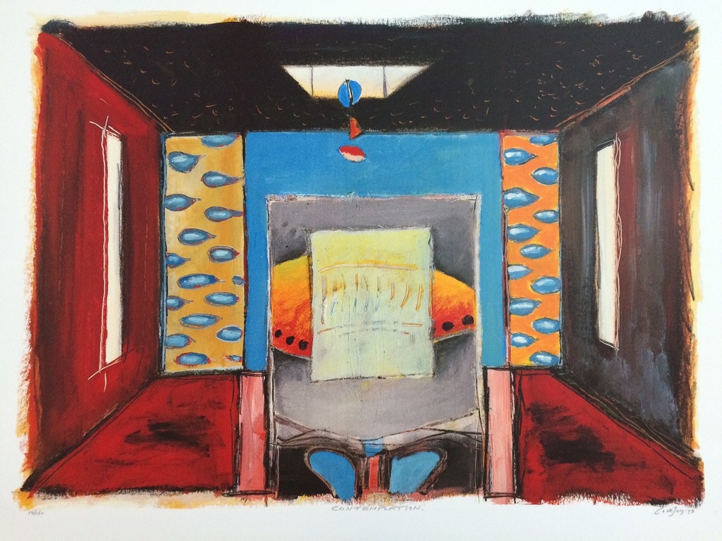 Cor de Jong, zeefdruk papier, Titel: Contemplation kopen? Bied vanaf 20!