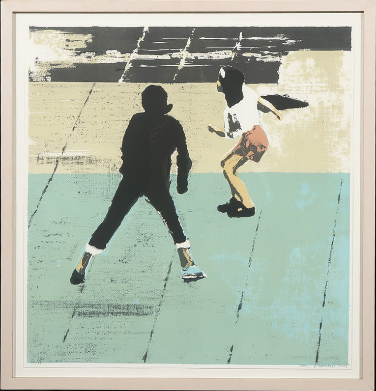 Koen Vermeule: Zeefdruk, Zonder titel - Ingelijst verkocht voor € 60!