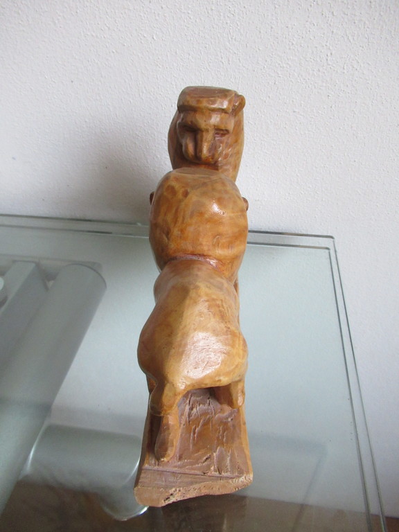 Onbekende kunstenaar: houtsnijwerk, twee leeuwen kopen? Bied vanaf 1!