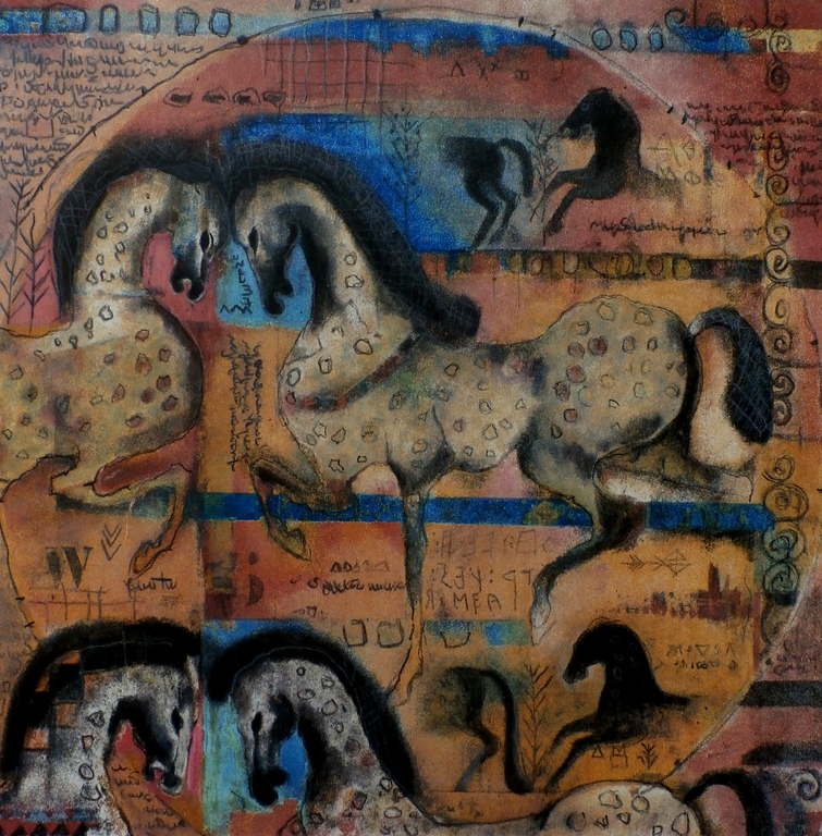 Astrid Engels - Litho: Etrurian War Horses verkocht voor € 100!