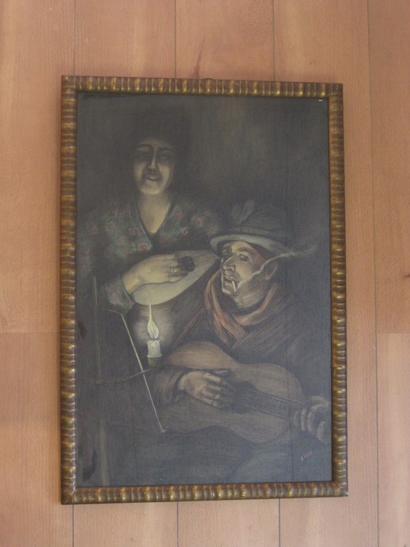 Ella S. Valk 1866-1942 "straatmuzikanten bij kaarslicht"aquarel ca. 1920 kopen? Bied vanaf 1!