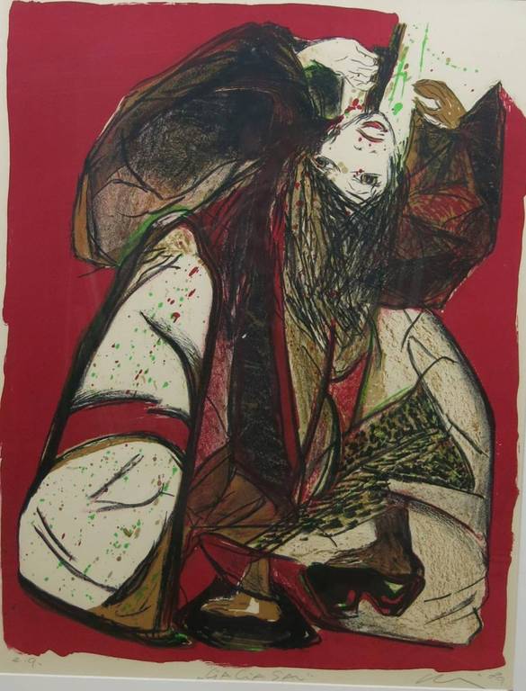 Jacqueline de Jong: Gesigneerd: Zeefdruk, Cia Cia Sai - Ingelijst verkocht voor € 70!