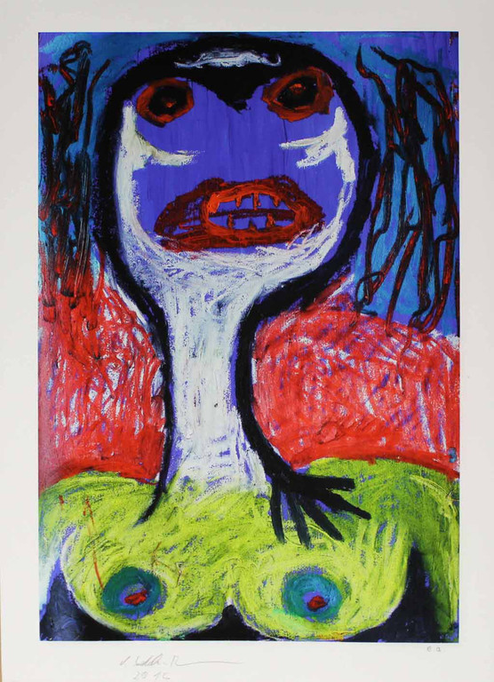 Volkmar Schulz-Rumpold - Immer mit die Dinger - Glicee op katoenpapier. 2015 kopen? Bied vanaf 59!