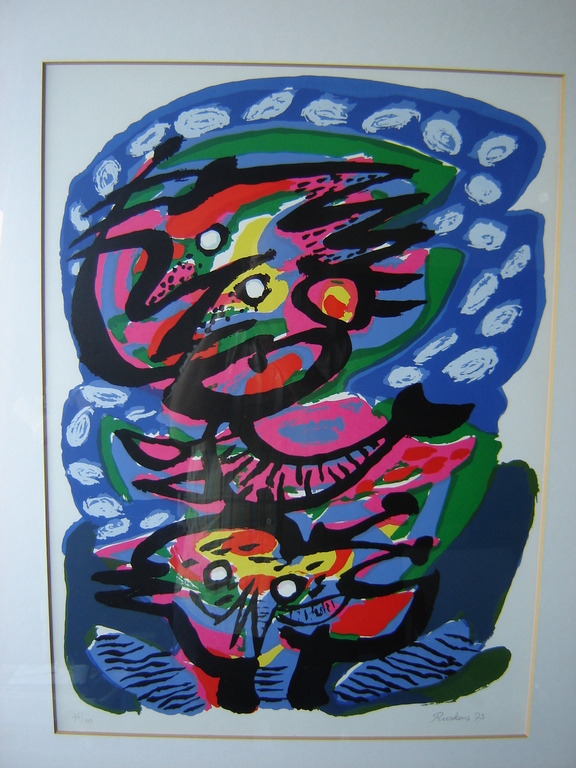 Anton Rooskens - zeefdruk - twee vogels kopen? Bied vanaf 475!