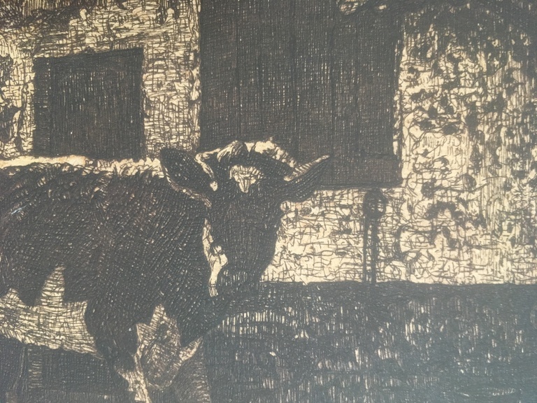 Onbekende kunstenaar - Ets gesigneerd 1944 - Heusden kopen? Bied vanaf 1!