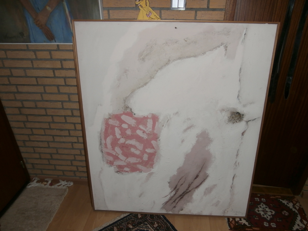 Jos Berkers Olieverf op doek abstracte compositie verkocht voor € 200!