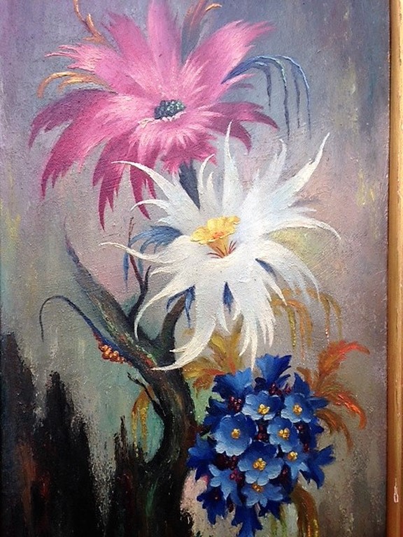 Clement Sielens, olieverf op paneel, Exotische bloemen kopen? Bied vanaf 50!