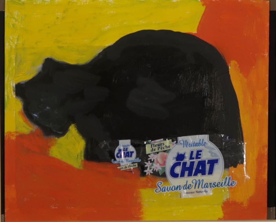 Meertje Kaal: Olieverf op karton, Le chat kopen? Bied vanaf 1!