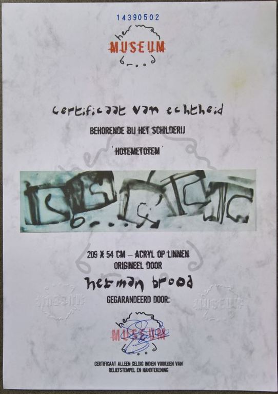 Herman Brood origineel groot schilderij ‘Hotemetotem’  kopen? Bied vanaf 5950!