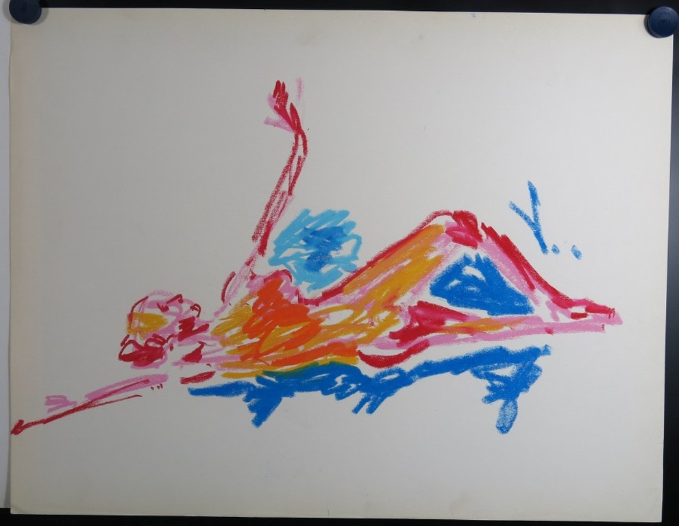 Juul Neumann: 2x Krijttekening, Liggende vrouw en Staande vrouw kopen? Bied vanaf 1!