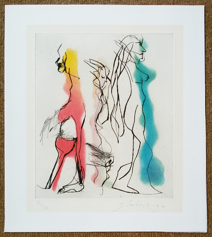 Ger Lataster - Figuren met naakt, aquatint ets kopen? Bied vanaf 90!