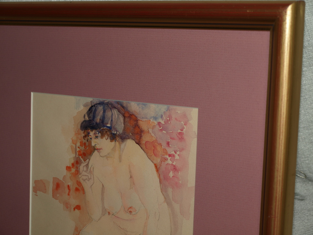 Hansje : Aquarel – Naakte vrouw 1 –Gesigneerd & ingelijst–1999 kopen? Bied vanaf 50!