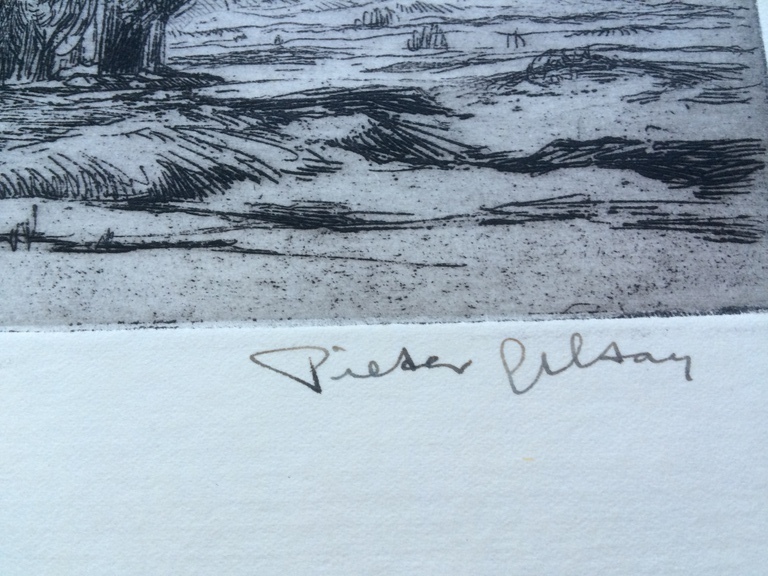 Pieter Giltay, ets op papier, duinen bij Zandvoort  kopen? Bied vanaf 25!