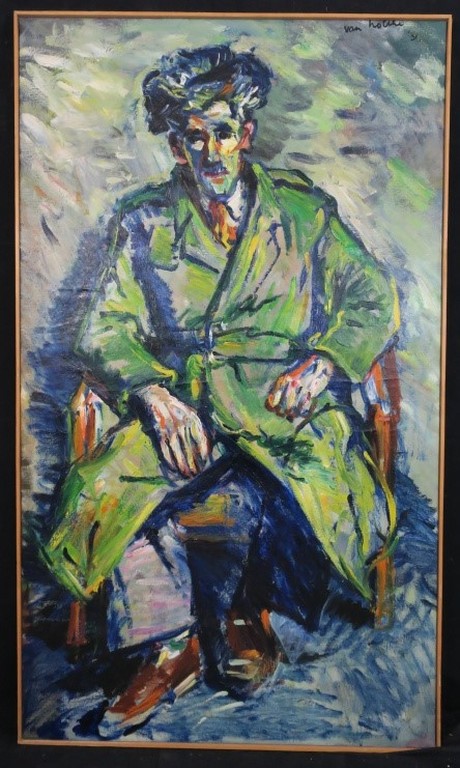 Jan van Holthe: Olieverf op doek,Portrait de pere Arons - Ingelijst (Zeer groot) kopen? Bied vanaf 150!