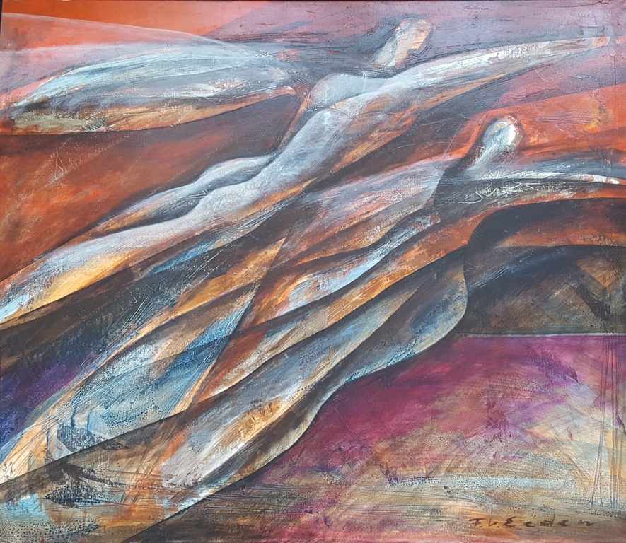 Frits van Eeden (1941) - Acryl op doek, gesigneerd rechts onder, verso en '91 verkocht voor € 950!