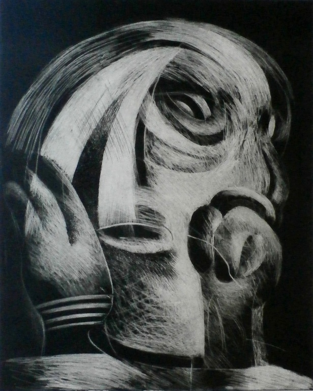 Martin Engelman - ets/mezzotint - 1969 - kleine oplage verkocht voor € 75!