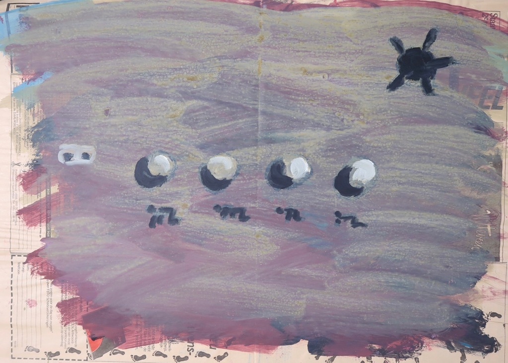 Ruven Levav: Gouache op krantenpapier, Z.T. met zon kopen? Bied vanaf 1!