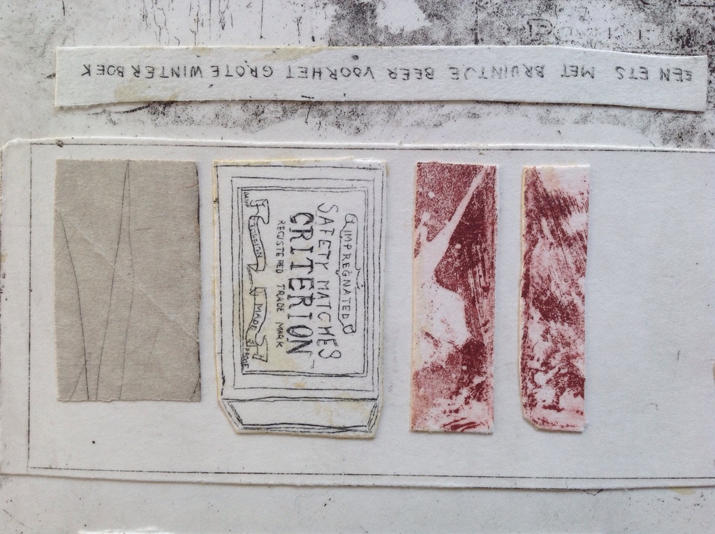 W.Monna : kleurets : ets , collage met bruintje beer , 1974 kopen? Bied vanaf 45!