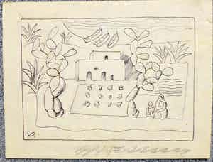 Otto van Rees - Otto van Rees, tekening gesigneerd linksonder VR beeldformaat 12.6 x 17.5 cm. verkocht voor € 50!