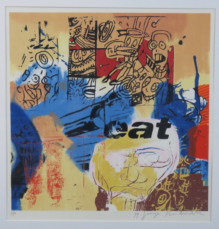 George Heidweiller: Zeefdruk, Eat - Ingelijst kopen? Bied vanaf 60!