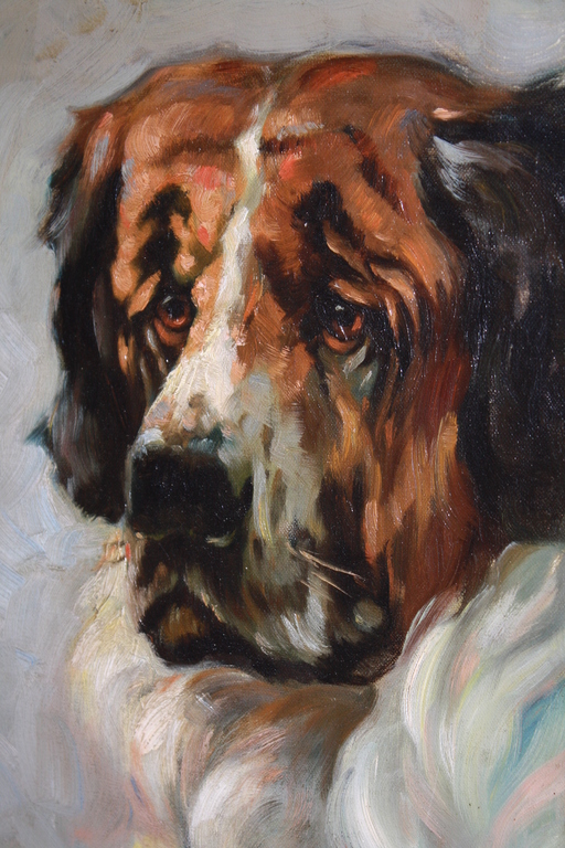 CH PETIT  olieverf ST BERNARD HOND kopen? Bied vanaf 1!