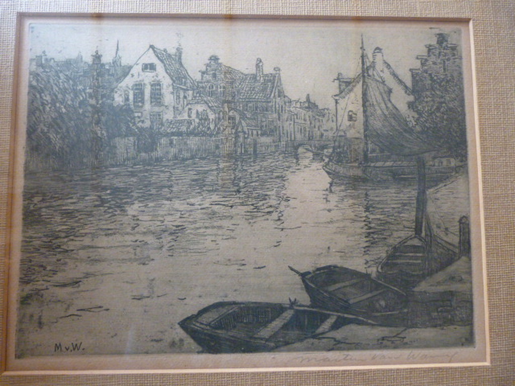 Martin van Waning ( 1889 - 1972 )  -  ets  -  Haven bij dorp. kopen? Bied vanaf 1!