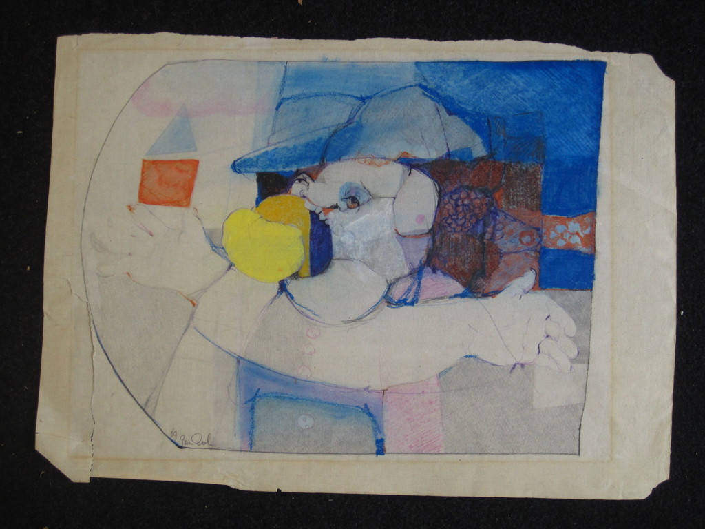 Grote Gesigneerde Aquarel " Knuffelvarken " Dordrecht Rein Dool (1933-) kopen? Bied vanaf 1!
