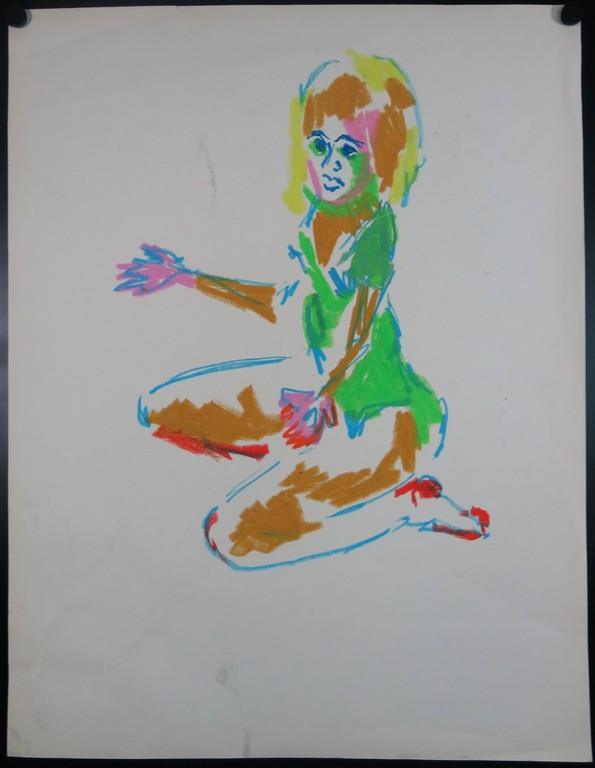 Juul Neumann: Twee krijttekeningen, Zonder titel (twee figuren) kopen? Bied vanaf 1!