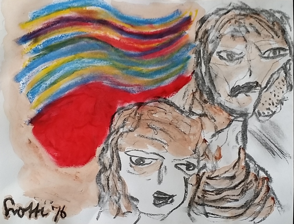 Lotti van der Gaag - pastel en houtskool op papier verkocht voor € 175!