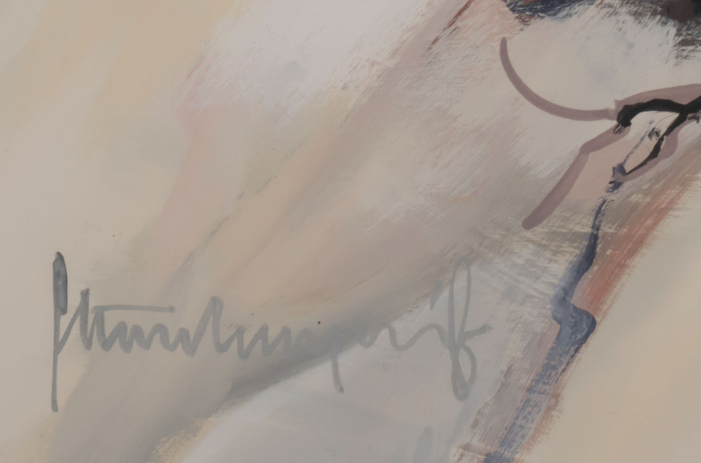 Guus Steenbergen: Gouache op papier, Intermissie - Ingelijst kopen? Bied vanaf 60!