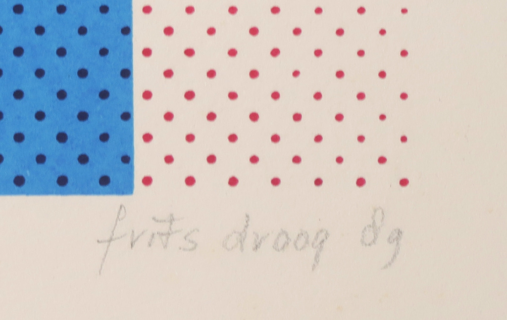 Frits Droog: Zeefdruk, Compositie op magenta kopen? Bied vanaf 35!