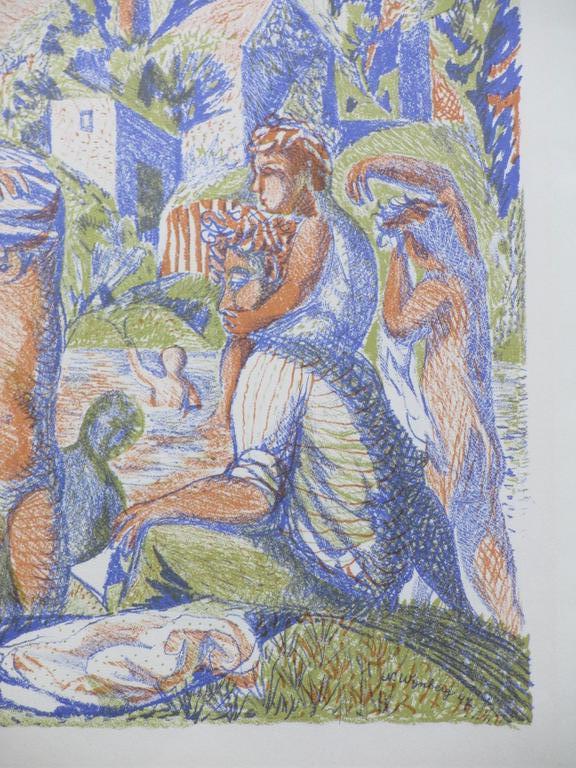 Nicolaas Wijnberg, Badende mythische figuren, Kleurenlitho kopen? Bied vanaf 50!