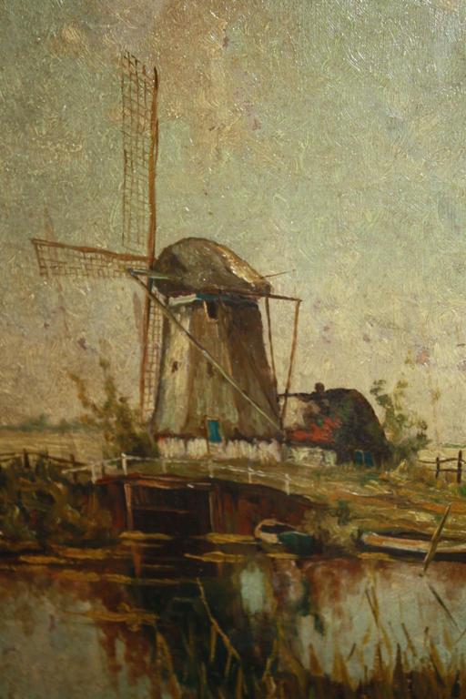 MOLEN in HAAGS LANDSCHAP door LEO VROLIJK kopen? Bied vanaf 1!