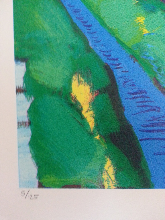 Jentsje Popma, zeefdruk, titel: " Bollenveld " kopen? Bied vanaf 50!