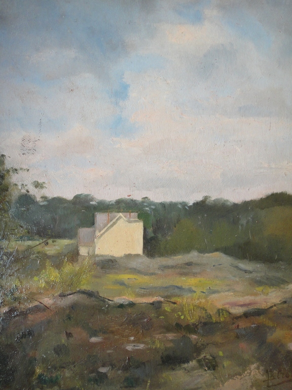 Johannes Baptista Crol, olieverf op board, 'villa in de duinen'. kopen? Bied vanaf 1!