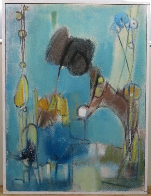 Klaas Boonstra: Olieverf op hardboard, Zonder titel - Ingelijst kopen? Bied vanaf 200!