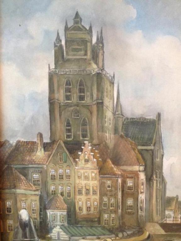 Onbekende Kunstenaar- aquarel Dordrecht - gesigneerd. kopen? Bied vanaf 1!