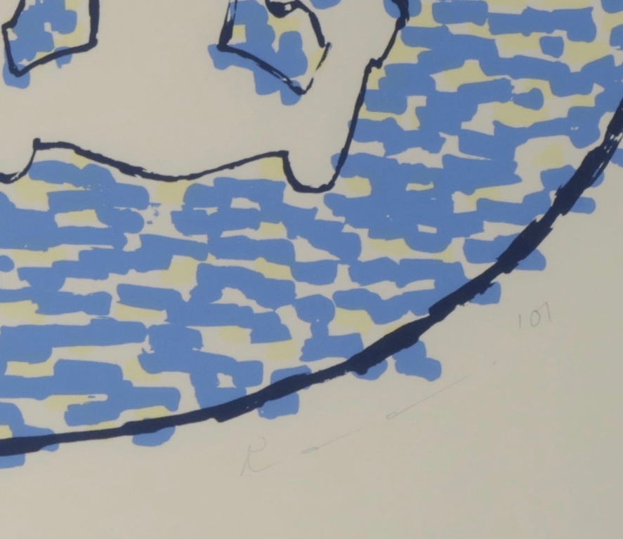 Onbekend gesigneerd: Zeefdruk, Z.T. - ingelijst kopen? Bied vanaf 1!