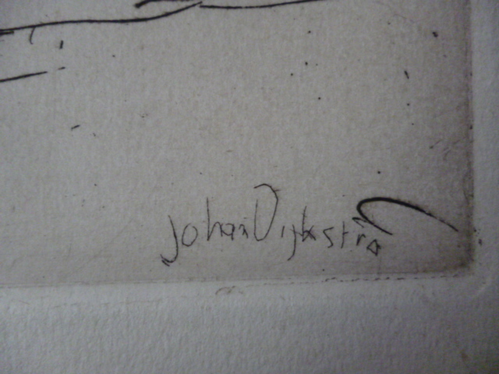 Johan Dijkstra - ets - Gezicht op Obergum kopen? Bied vanaf 35!