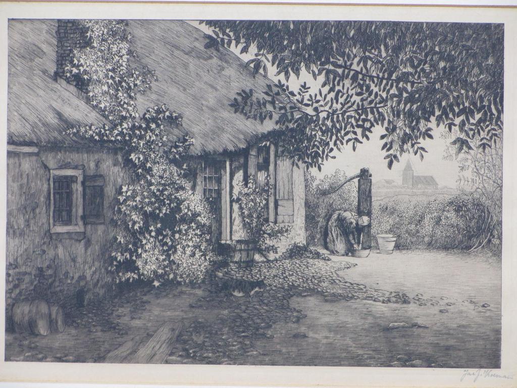 Jacques J.Koeman, Boerderij bij Laren, Ets kopen? Bied vanaf 60!