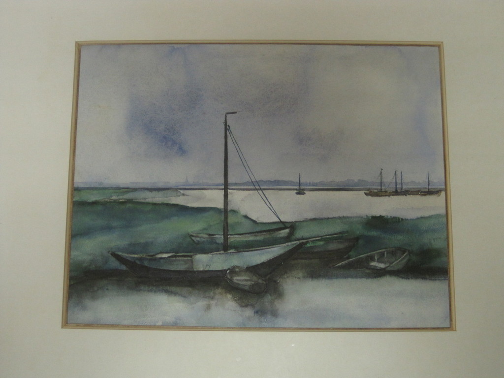 Louis Boermeester 1908-1992 aquarel "boten bij Durgerdam" ca.1930 kopen? Bied vanaf 1!
