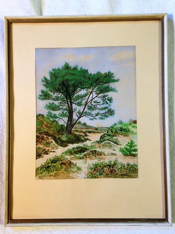 Grietje Nagel-Medema, aquarel, Drents heidelandschap kopen? Bied vanaf 10!