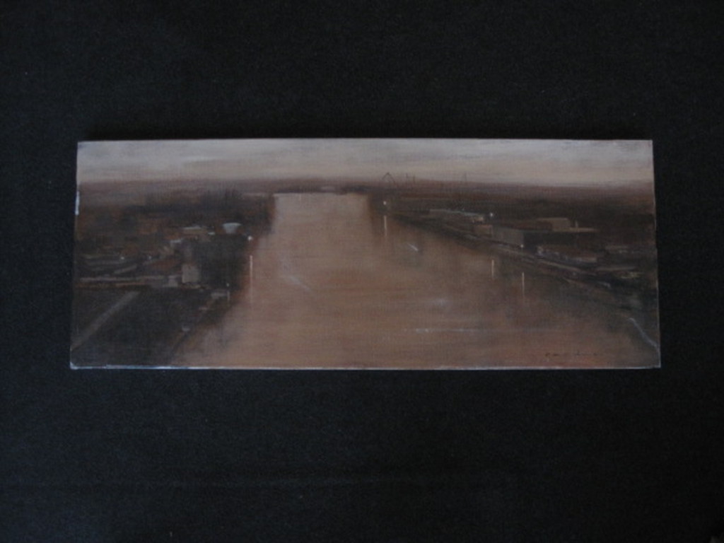 sfeervol impress. olieverf op doek "Haven bij invallende zomeravond" gesigneerd  kopen? Bied vanaf 1!