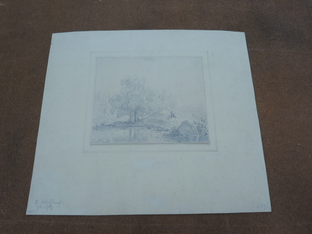 Toegeschreven aan Andries Schelfhout ( 1787 - 1870 )  -  tekening - landschap. kopen? Bied vanaf 50!