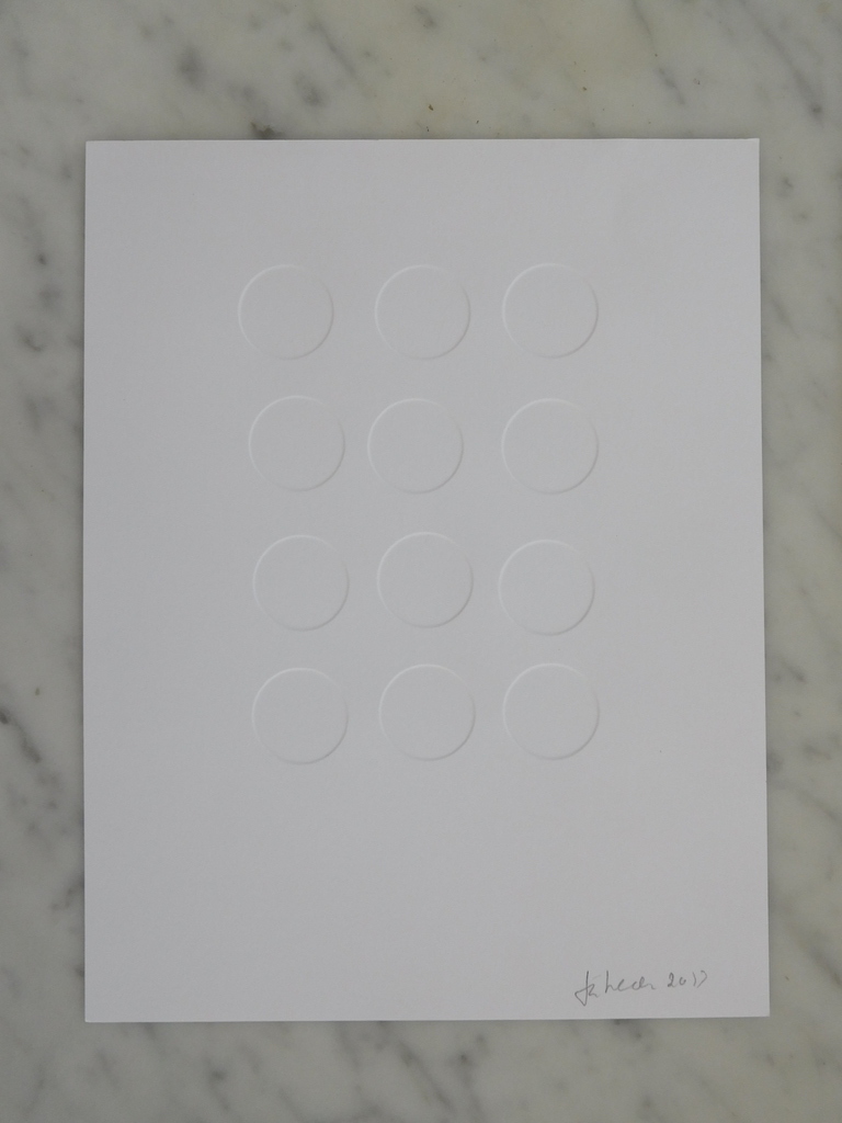 Jan Henderikse, Blinddruk van muntjes, Gesigneerd en gedateerd 2013 verkocht voor € 101!